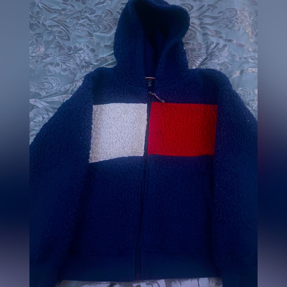 XL/16 size Tommy Hilfiger Girls Fuzzy Fleece Hooded Jacket